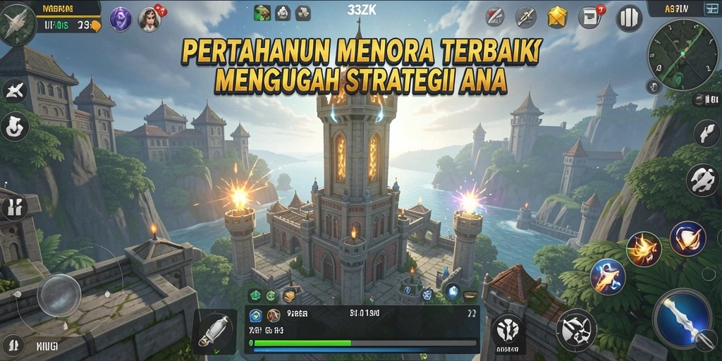 Tampilan gameplay <strong>33ZK</strong> yang mendebarkan dalam pertempuran Tower Defense.