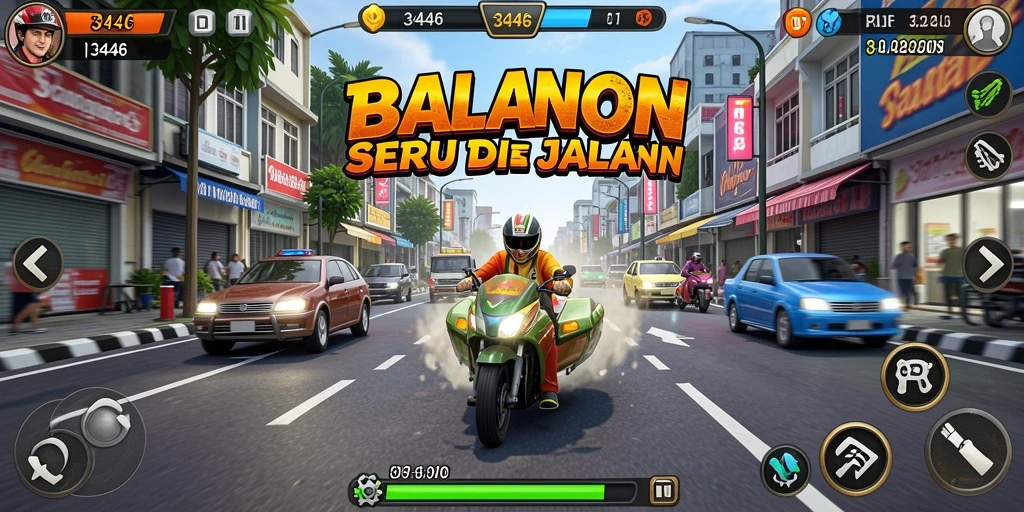 Tampilan gameplay Racing yang mendebarkan dan grafis menarik.
