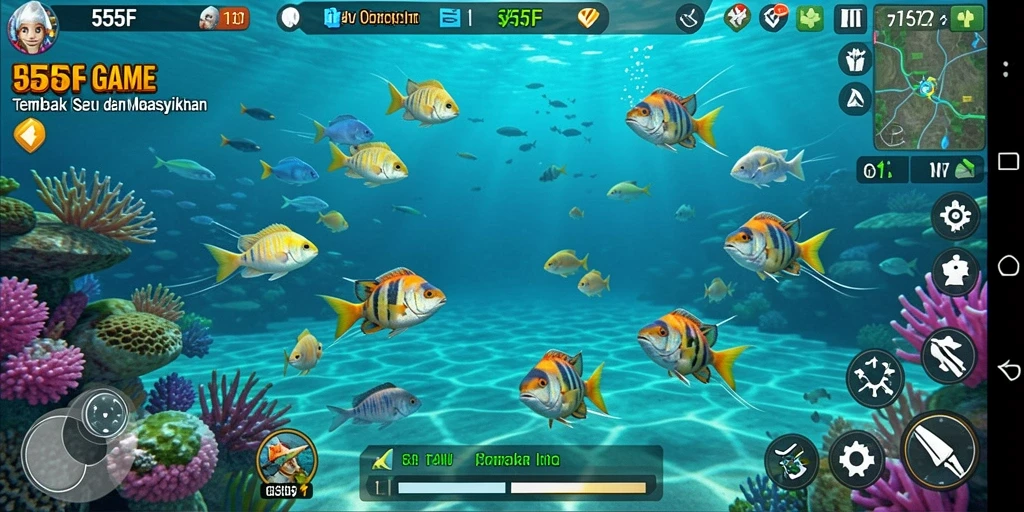 Gameplay Tembak Ikan yang seru dan interaktif.