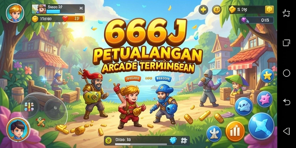 Tampilan gameplay seru dan penuh warna dari 666J yang mengasyikkan.