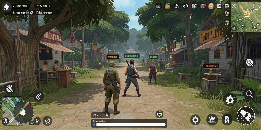 Screenshot 73K menampilkan gameplay simulasi kehidupan yang dinamis.