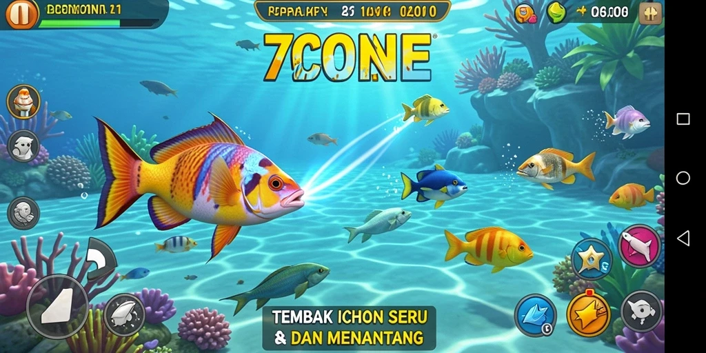 Screenshot gameplay Tembak Ikan 7CONE yang seru dan menantang.