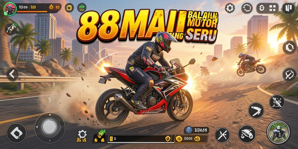 Tampilan menakjubkan dari balapan motor dalam 88MAIN.