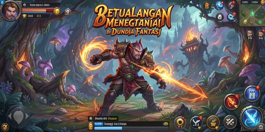 Tampilan gameplay menegangkan dalam dunia petualangan 8HHH.