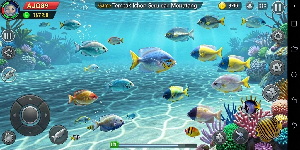 Tampilan gameplay menembak ikan yang menyenangkan dan menantang di AJO89.