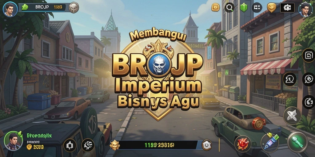 Tampilan gameplay BROJP yang seru dan menarik saat membangun bisnis.