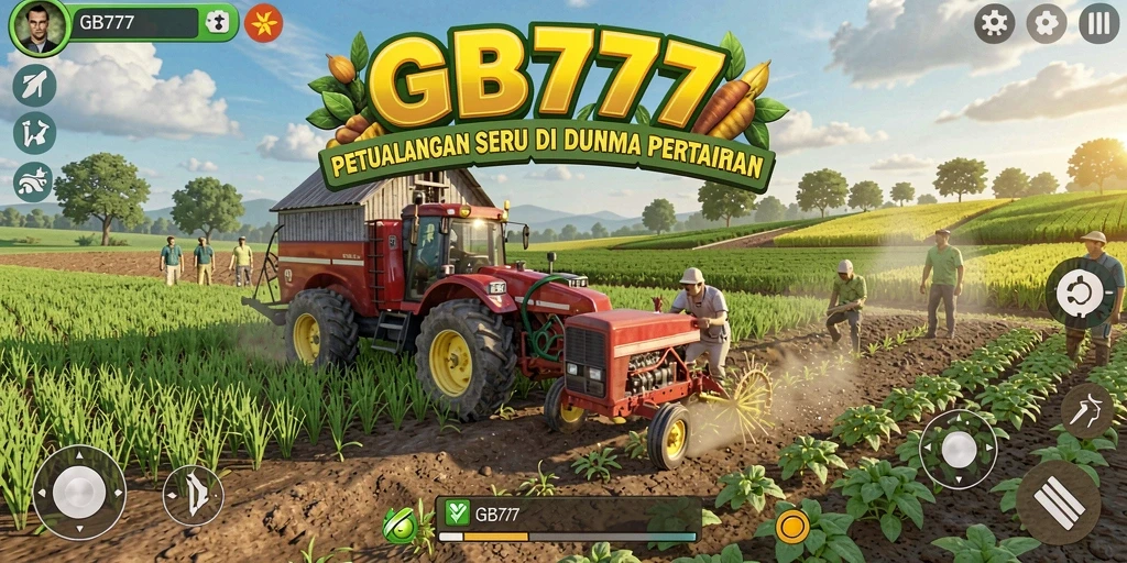 Tangkapan layar permainan GB777 yang menunjukkan aktivitas berkebun.