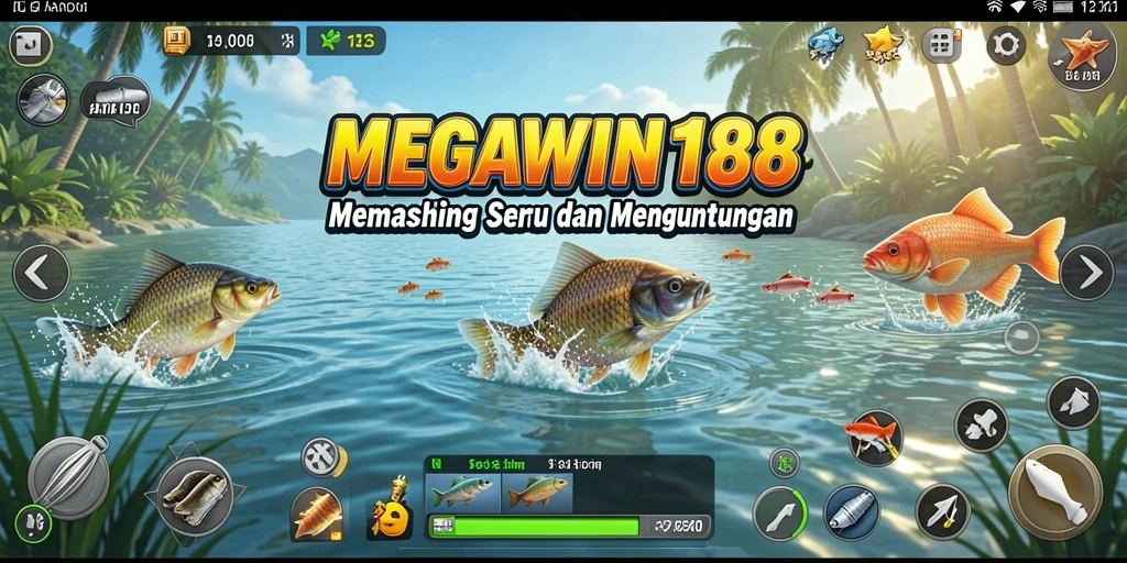 Tampilan gameplay MEGAWIN188 yang menampilkan pengalaman memancing seru.