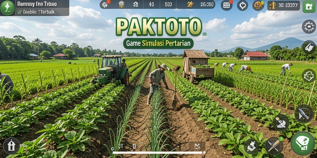 Screenshot gameplay <strong>PAKTOTO</strong> menunjukkan suasana pertanian yang indah.