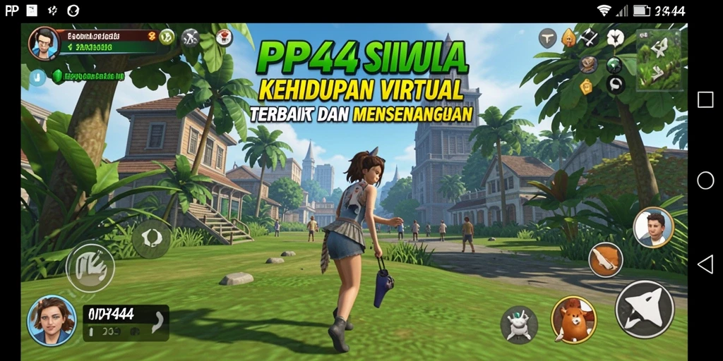 Tangkapan layar utama PP444 menampilkan gameplay simulasi yang menarik.