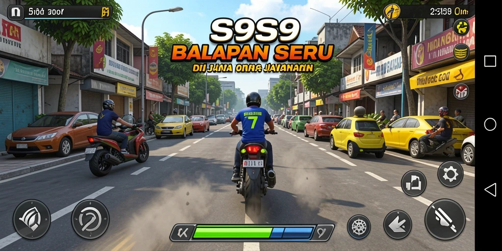 Tampilan gameplay Racing yang seru dan mendebarkan di S9S9.