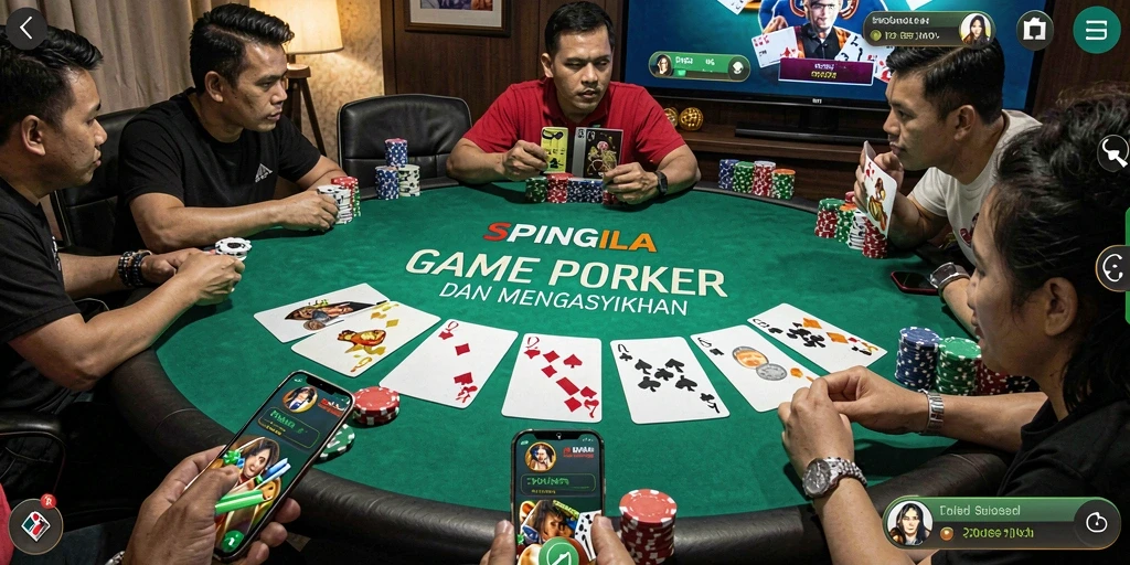 Screenshot gameplay SPINGILA dengan pemain sedang bersaing.