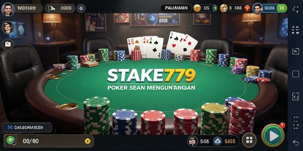 Screenshot utama STAKE779 menampilkan serunya bermain Poker secara online.